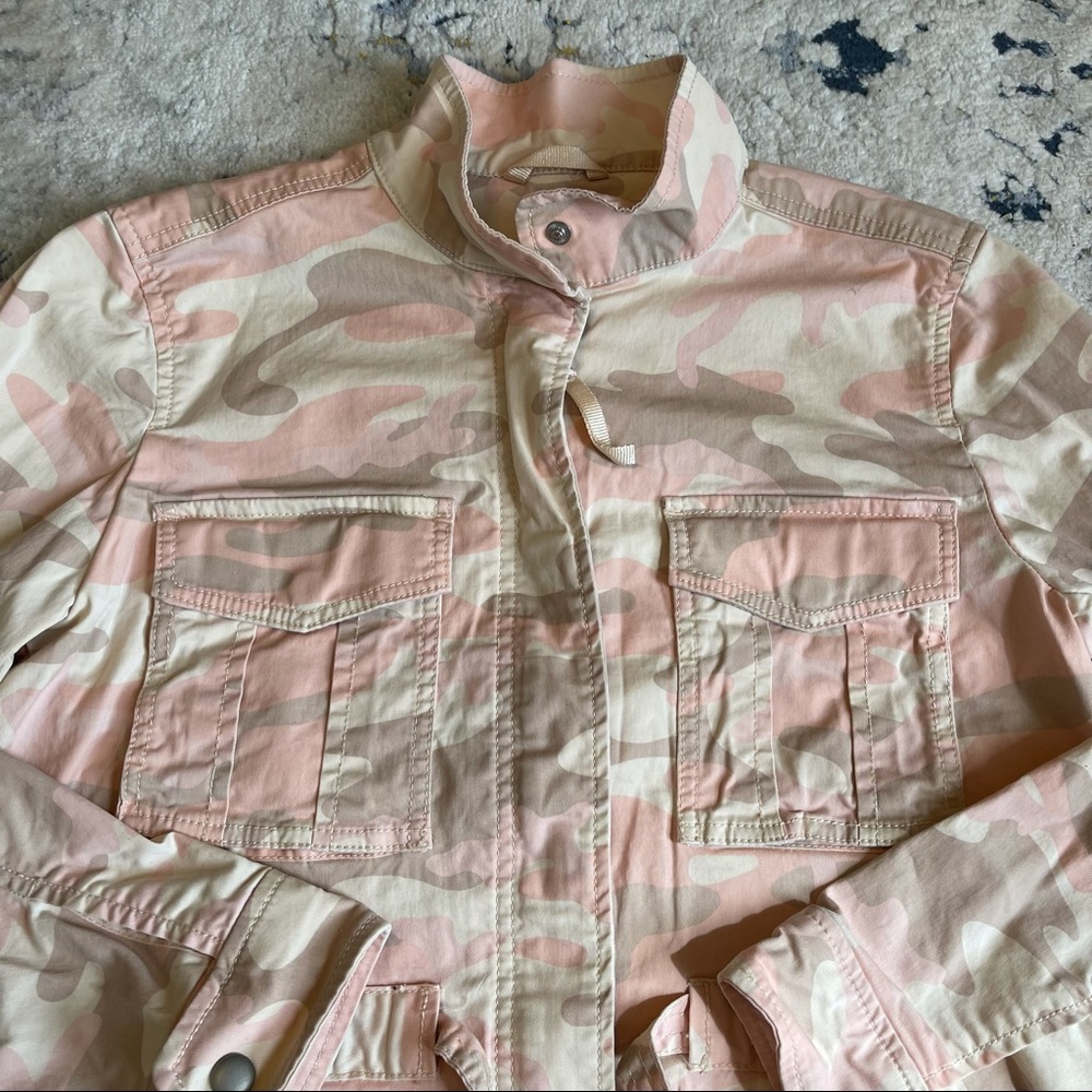 Gap Light Pink Camo Print Utility Jacket Size Small - Picture 4 of 8